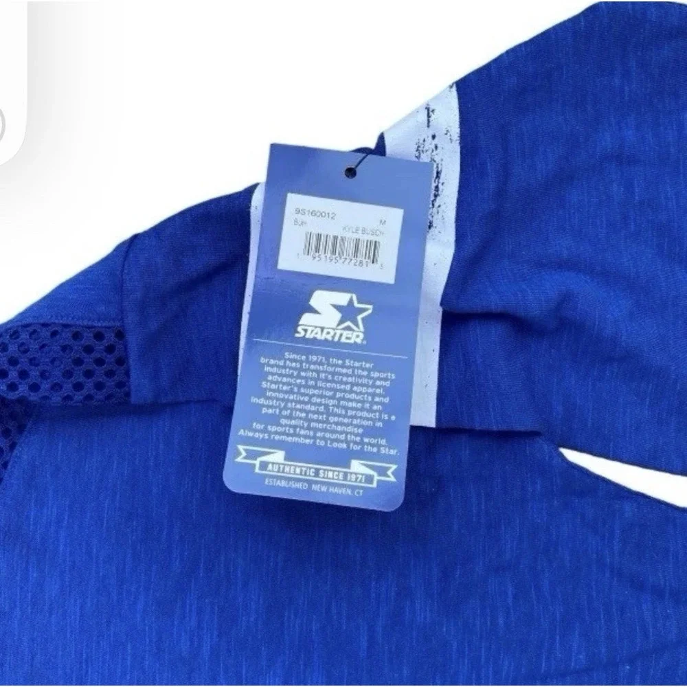 Kyle Busch T-Shirt Starter Womens Medium 3/4‎ Sleeve Scoop Neck Royal White NWT - Picture 6 of 10